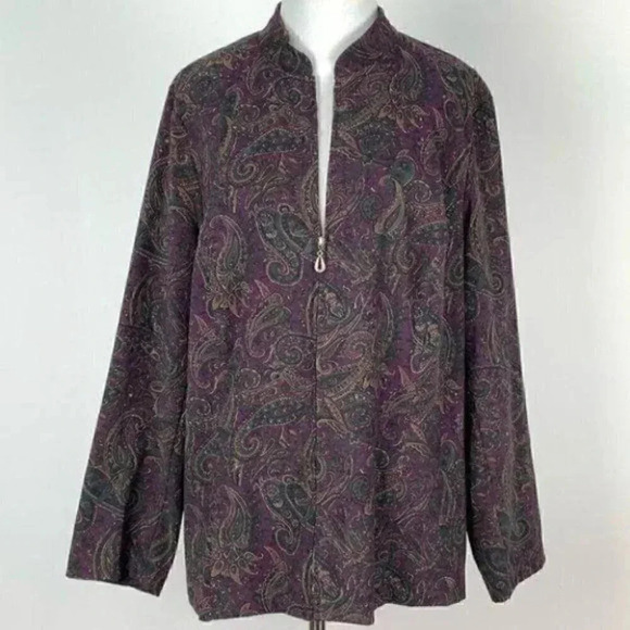 Elementz women’s blazer sz 1X multicolored paisley - Picture 2 of 9